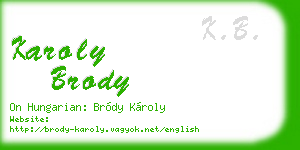 karoly brody business card